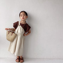 Load image into Gallery viewer, BB2221PCW-Spring and summer Japanese style girls' short-sleeved tops with ruffled sleeves and parent-child outfit
