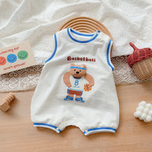 Load image into Gallery viewer, 2402218LS-Summer sleeveless basketball bear short romper
