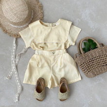 Load image into Gallery viewer, Y8322TG-Summer large lapel doll shirt top + shorts set
