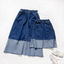 Load image into Gallery viewer, 22011PCW-Japanese retro patchwork mid-length denim skirt parent-child outfit