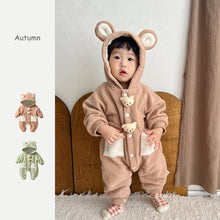 Load image into Gallery viewer, 2304201LS- Bear plush baby warm bodysuit