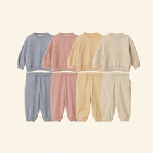 Load image into Gallery viewer, Y8402TG-Round neck loose fashion stitching cotton sweater suit