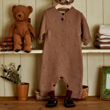 Load image into Gallery viewer, MY9311LS-Baby Retro Polka Dot Long Romper + Hat (Pre-sale, delivery in early December)