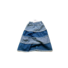 Load image into Gallery viewer, 180PCW-Spring and Summer Japanese Parent-child Long Splicing Girls Cake Tassel Denim Skirt