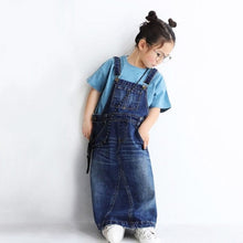 Load image into Gallery viewer, 21041PCW-Loose long denim retro A-line skirt parent-child outfit
