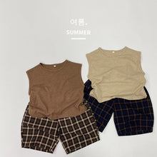 Load image into Gallery viewer, 1198PA- Forest retro casual plaid children's shorts