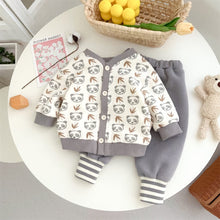 Load image into Gallery viewer, 2303381TG-Autumn buttoned panda jacket + trousers set