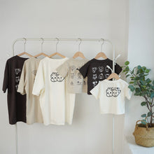 Load image into Gallery viewer, 24094PCW-Summer Japanese Korean style playful brother and sister print short-sleeved parent-child tops