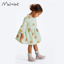 Load image into Gallery viewer, 8930DS-Autumn malwee European and American children's casual sunflower long-sleeved dress