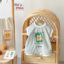 Load image into Gallery viewer, 2402281LS-Summer Korean cartoon striped short romper