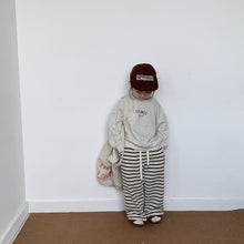 將圖片載入圖庫檢視器 BB-2328PCW-條紋男女童繫繩日系闊腿褲親子裝