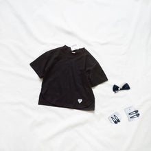 Load image into Gallery viewer, 297SE-Summer black and white love print pure cotton Japanese loose short-sleeved T