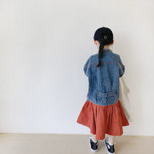 Load image into Gallery viewer, 22065SE-Japanese style tassel lace-up loose wrinkled denim jacket