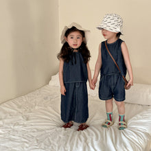 Load image into Gallery viewer, X85227TG-Casual children's summer denim sister and brother suit