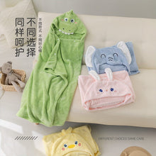 Load image into Gallery viewer, 9020AC-Cartoon coral fleece children's water-absorbing quick-drying hooded cloak bathrobe bath towel
