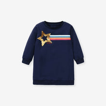 Load image into Gallery viewer, S1629DS-Little maven autumn European and American girls star long-sleeved dress