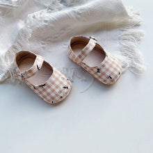 Load image into Gallery viewer, X907AC-Spring Korean plaid floral dot cotton and linen soft-soled toddler shoes