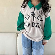 Load image into Gallery viewer, Q83126SE-Spring and Autumn Lapel Colorblock Long Sleeve Loose Top