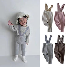 Load image into Gallery viewer, D23286PA-Baby cotton high waist belly protection overalls