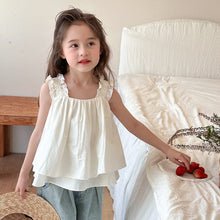 將圖片載入圖庫檢視器 24T116SE-韓國版花邊吊帶娃娃衫&牛仔褲【許願款】