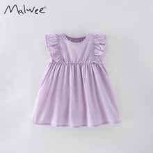 Load image into Gallery viewer, A2418DS-Summer European and American children's casual round neck flying sleeve dress