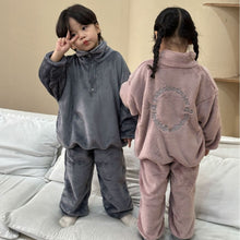 Load image into Gallery viewer, D83573TG-Korean style flannel home clothes suit for boys and girls