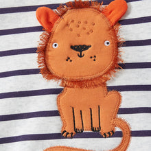 Load image into Gallery viewer, HC1108SE-Little maven children's long-sleeved striped round neck plus velvet sweatshirt