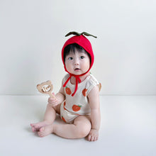 Load image into Gallery viewer, 081502LS-Korean version tomato print bodysuit + hat