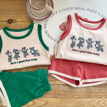 Load image into Gallery viewer, AT027TG-Korean style simple children's vest shorts two-piece suit