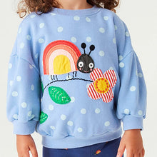 Load image into Gallery viewer, 22068SE-Little Maven Autumn European and American Pure Cotton Rainbow Bug Top