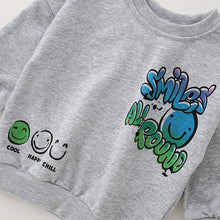 Load image into Gallery viewer, <Taiwan Pavilion> 8658SE-malwee autumn clothing European and American children's round neck smiley face casual long-sleeved top