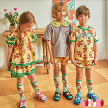 Load image into Gallery viewer, 50802TG-Summer cute tomato print lapel T-shirt + shorts set