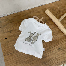 Load image into Gallery viewer, Y7419SE-Summer bunny print round neck cotton short-sleeved top
