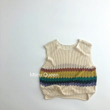Load image into Gallery viewer, 23B18SE-Summer trendy rainbow knitted hollow sleeveless vest