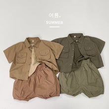 Load image into Gallery viewer, 1215SE- Korean style three-dimensional style lapel pocket short-sleeved shirt