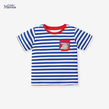 Load image into Gallery viewer, Q55091SE-Summer striped short-sleeved cotton top