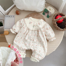 將圖片載入圖庫檢視器 2303268LS-韓系秋季小碎花嬰兒連身衣