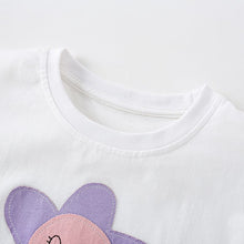 Load image into Gallery viewer, 9505TG-Summer European and American children's casual sunflower round neck short-sleeved top + striped pants set