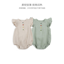 Load image into Gallery viewer, D23066LS-Summer thin Nordic style colorful buttoned small flying sleeves bodysuit