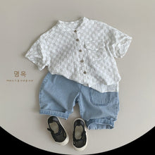 Load image into Gallery viewer, 88036SE-Summer plaid shirt thin cotton short-sleeved top