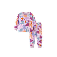 Load image into Gallery viewer, 8770JG-Autumn European and American children's casual round neck floral long-sleeved top + pants home set