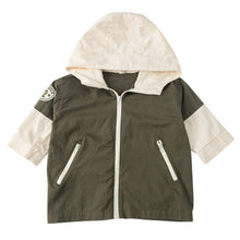 Load image into Gallery viewer, Q83036SE- Spring and Autumn mid-length spliced sleeve hooded windbreaker