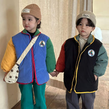 Load image into Gallery viewer, D83396SE-Winter children's contrast color thick down cotton mid-length bread coat