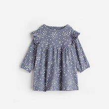 Load image into Gallery viewer, 8932DS-Autumn European and American children's round neck long sleeve white flower dress