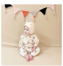 Load image into Gallery viewer, <Taiwan Pavilion> D23117LS-Autumn cute bear long-sleeved casual triangle bodysuit & crawling clothes