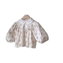 Load image into Gallery viewer, Y7321SE-Girls Lace Collar Long Sleeve Shirt