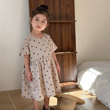 Load image into Gallery viewer, X85239TG-Summer Cotton Dot Girls Dress & Boys Vest Shorts Set