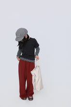 Load image into Gallery viewer, BB2628PCW-秋日條紋波點假兩件上衣
