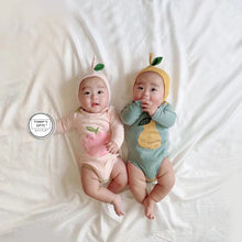 Load image into Gallery viewer, 71726LS- Spring and Autumn Peach Print Long Sleeve Bodysuit + Hat