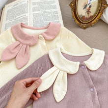 Load image into Gallery viewer, k2778LS-Autumn and winter cute rabbit ears lapel open button crawling clothes